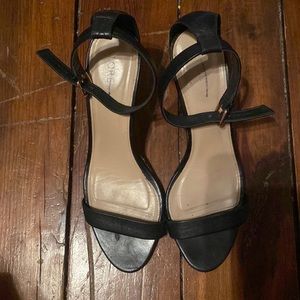 Black straps heels